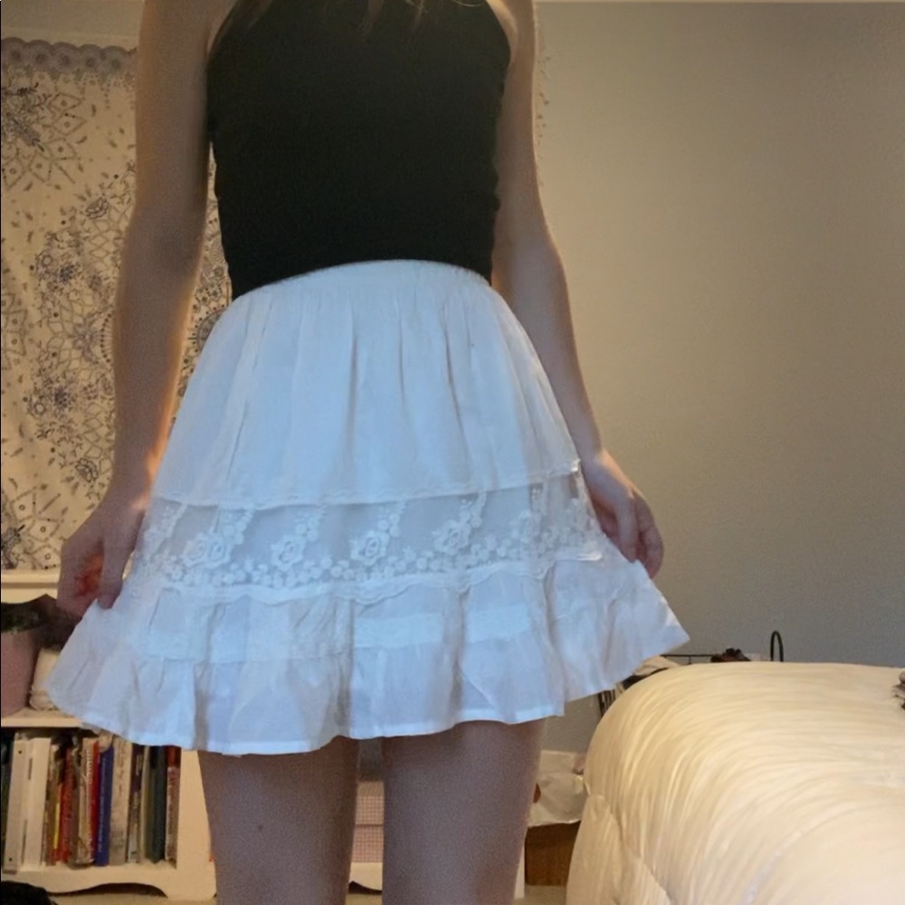 white mini skirt!